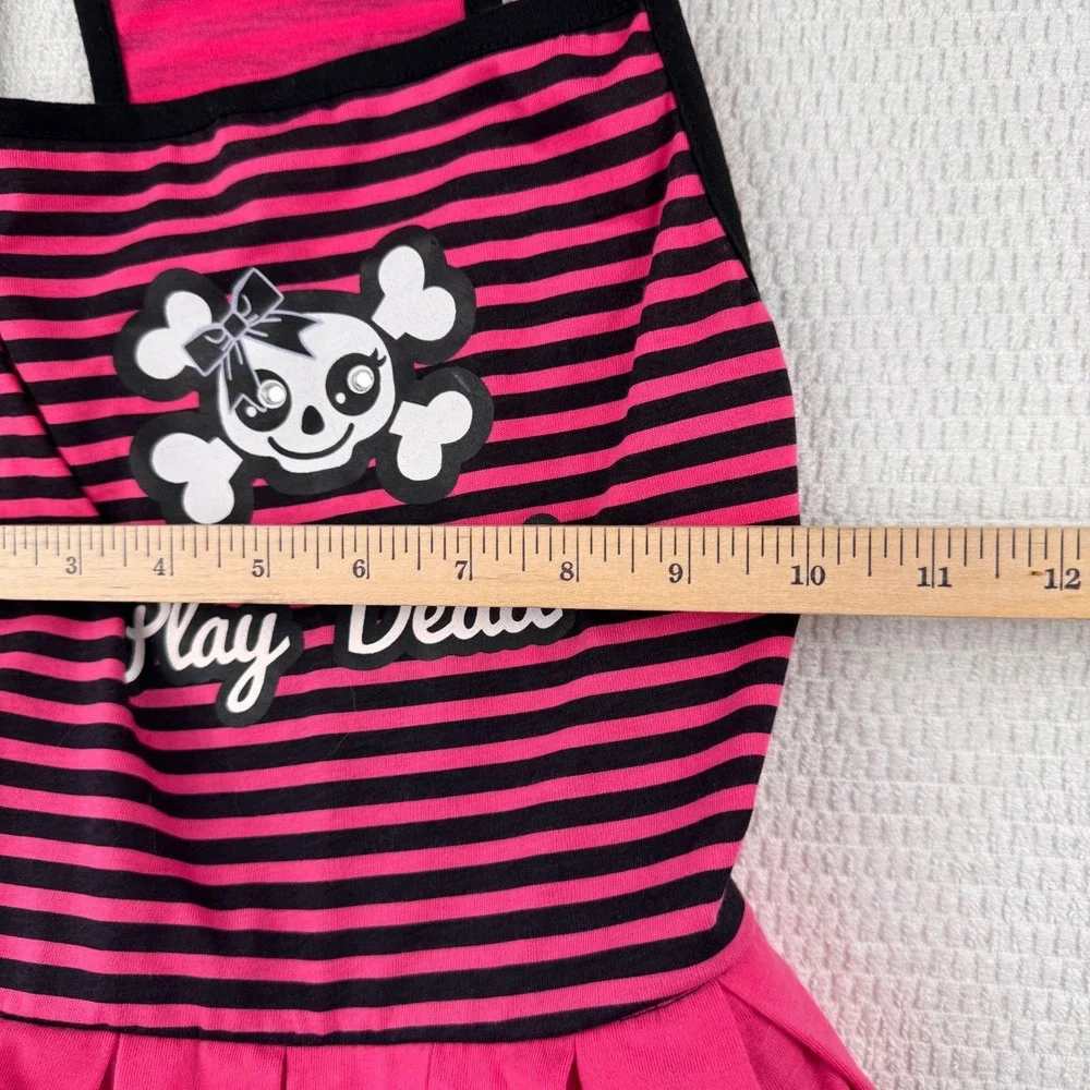 Bootique Dog Dress Size Large Pink Black Play Dead Skull Halloween Tutu 14in